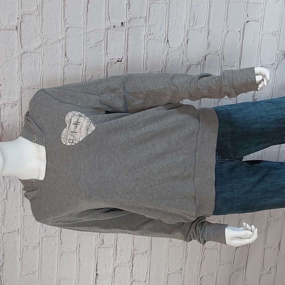 VS PINK heart Hoodie Victoria's Secret Grey Vintage Sweatshirt S Small